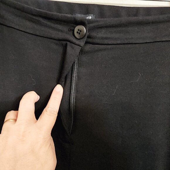 EILEEN FISHER Pants L Stretch Viscose Jersey Slouch Tapered Black USA Minimalist - Picture 5 of 16